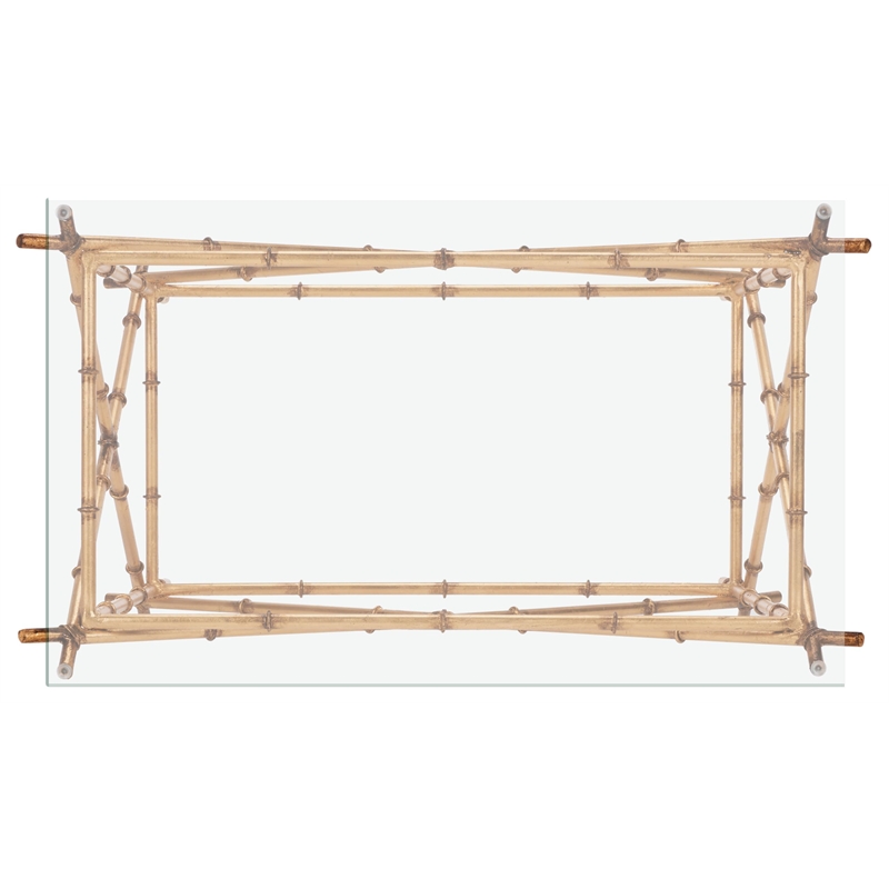 Safavieh Lisa Iron and Glass Accent Table in Gold