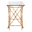 Safavieh Lisa Iron and Glass Accent Table in Gold
