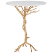 Safavieh Jason Marble Accent Table in White and Gold