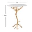 Safavieh Jason Marble Accent Table in White and Gold