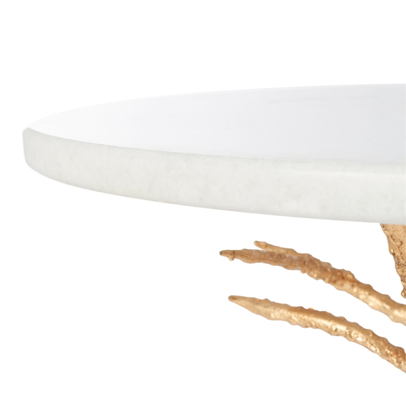 Safavieh Jason Marble Accent Table in White and Gold