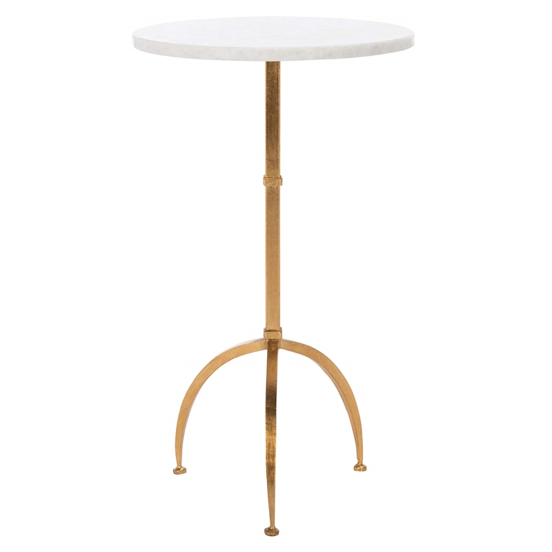 Safavieh Crystal Marble Accent Table in White and Gold