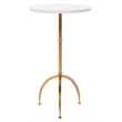 Safavieh Crystal Marble Accent Table in White and Gold
