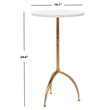 Safavieh Crystal Marble Accent Table in White and Gold