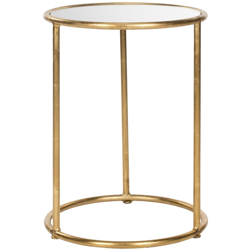 Safavieh Shay Iron and Glass Accent Table in Gold