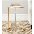 Safavieh Shay Iron and Glass Accent Table in Gold