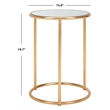 Safavieh Shay Iron and Glass Accent Table in Gold