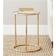 Safavieh Shay Iron and Glass Accent Table in Gold
