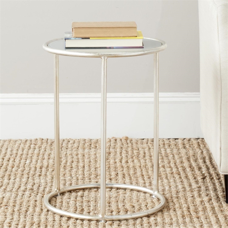 Safavieh Shay Iron and Glass Accent Table in Gold