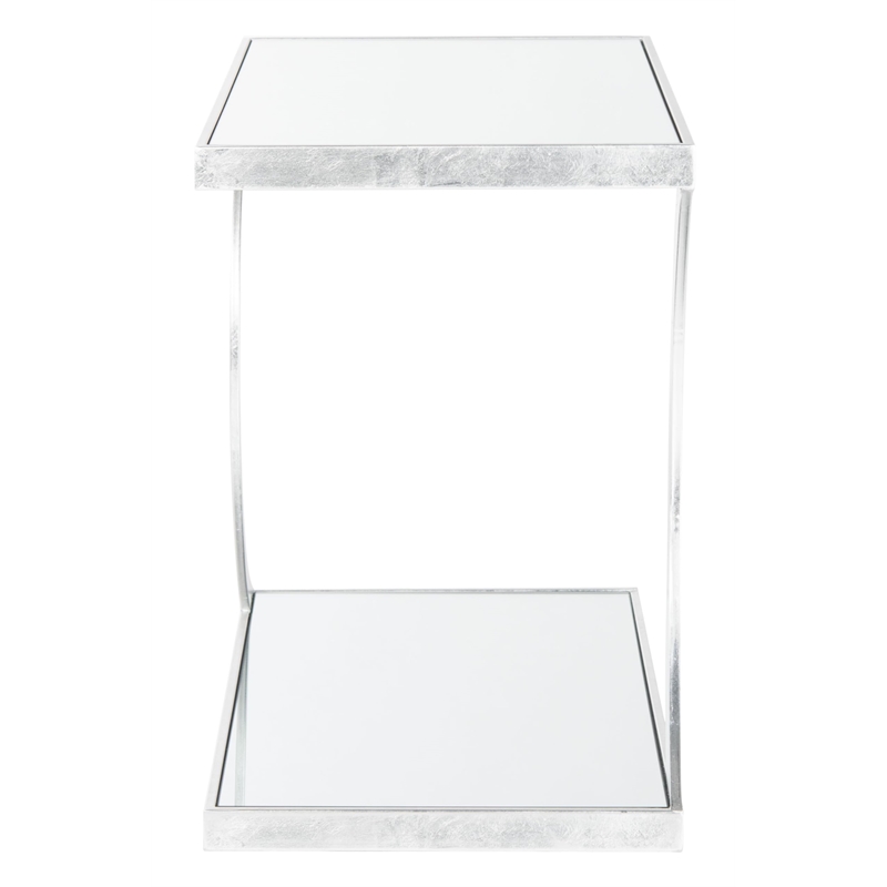 Safavieh Sullivan Iron and Mirror Accent Table in Silver