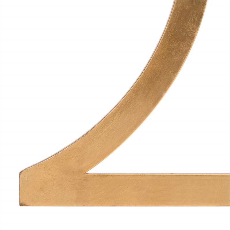 Safavieh Sullivan Iron and Glass Accent Table in Gold and White