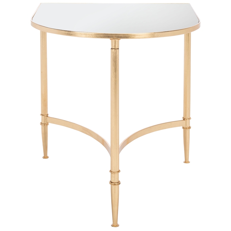 Safavieh Nevin Iron and Mirror Accent Table in Gold
