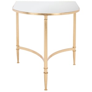 Safavieh Nevin Iron and Mirror Accent Table in Gold