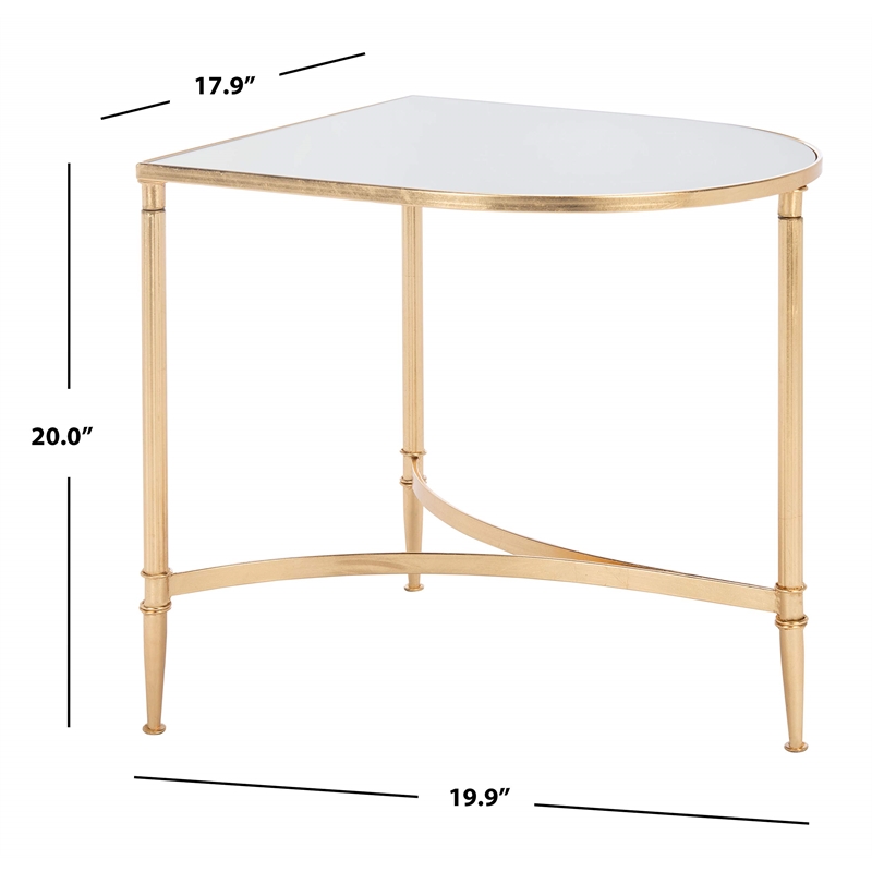 Safavieh Nevin Iron and Mirror Accent Table in Gold