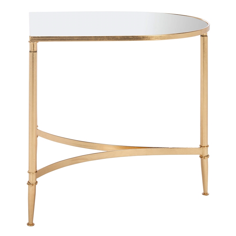 Safavieh Nevin Iron and Mirror Accent Table in Gold