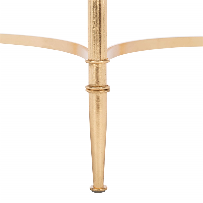 Safavieh Nevin Iron and Mirror Accent Table in Gold