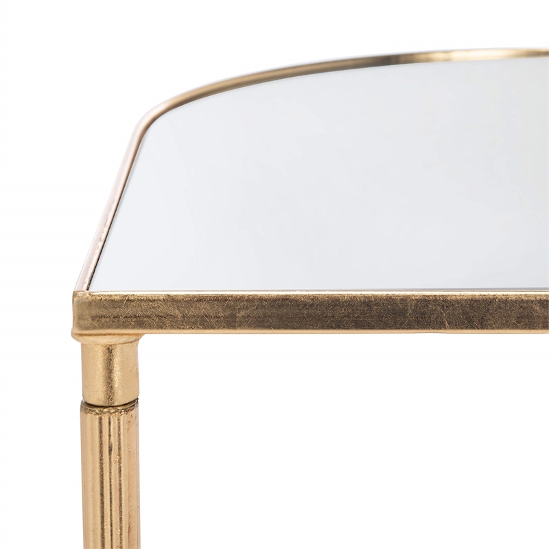 Safavieh Nevin Iron and Mirror Accent Table in Gold
