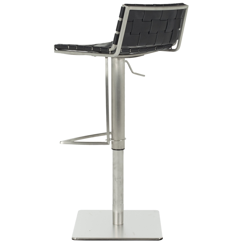 Safavieh Liam Leather Seat Steel Adjustable Bar Stool in Creme