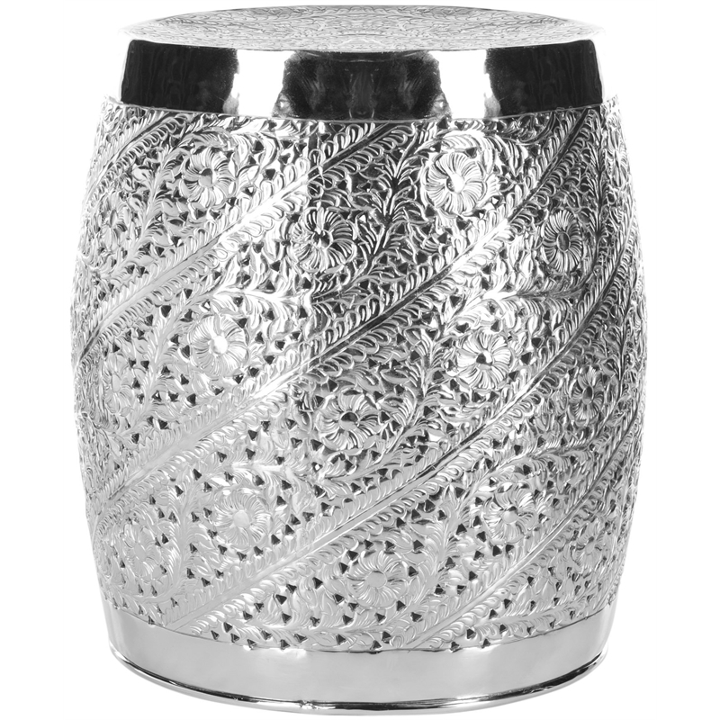Safavieh Barry Aluminum Stool in Nickle Plated