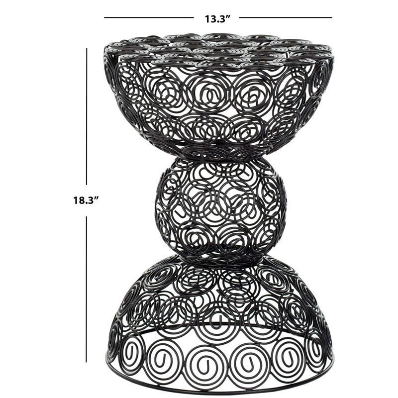 safavieh timmy iron wire stool in black