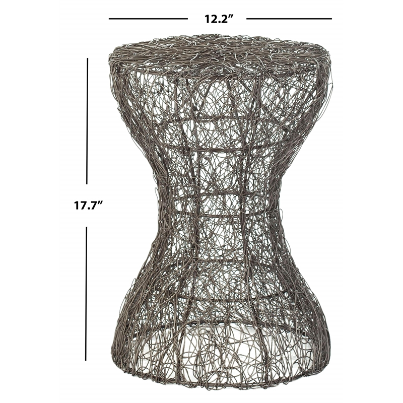 safavieh timmy iron wire stool in black