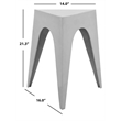 Safavieh Indium Aluminum Triangle Side Table in Silver