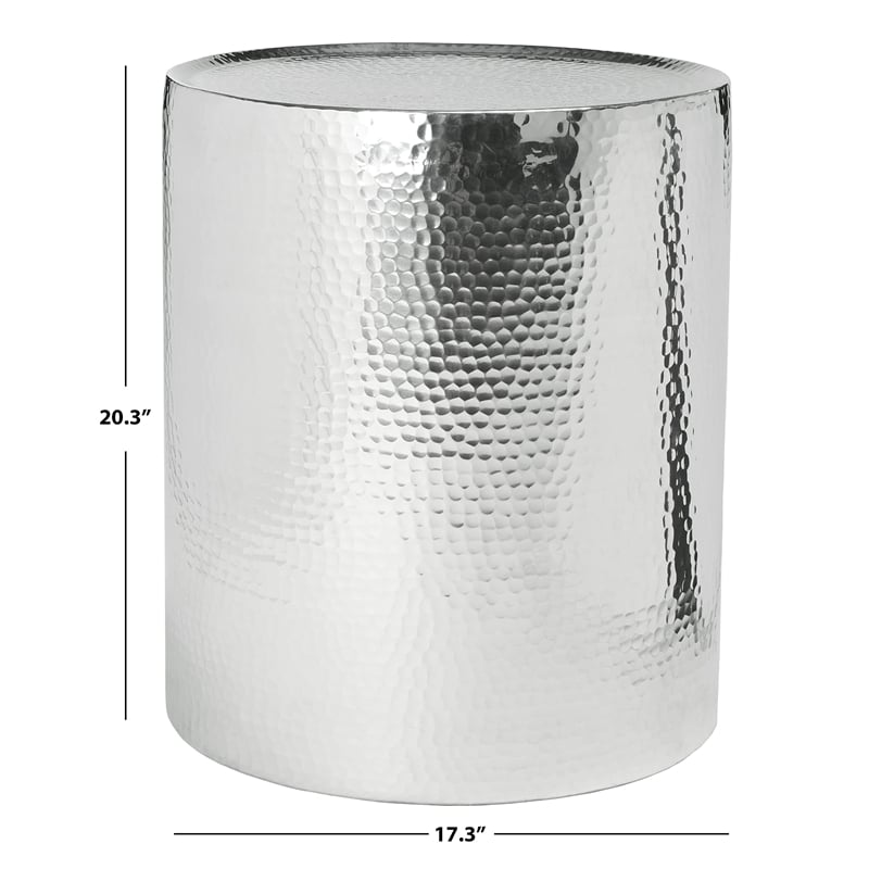 Safavieh Polonium Aluminum Accent Table in Silver