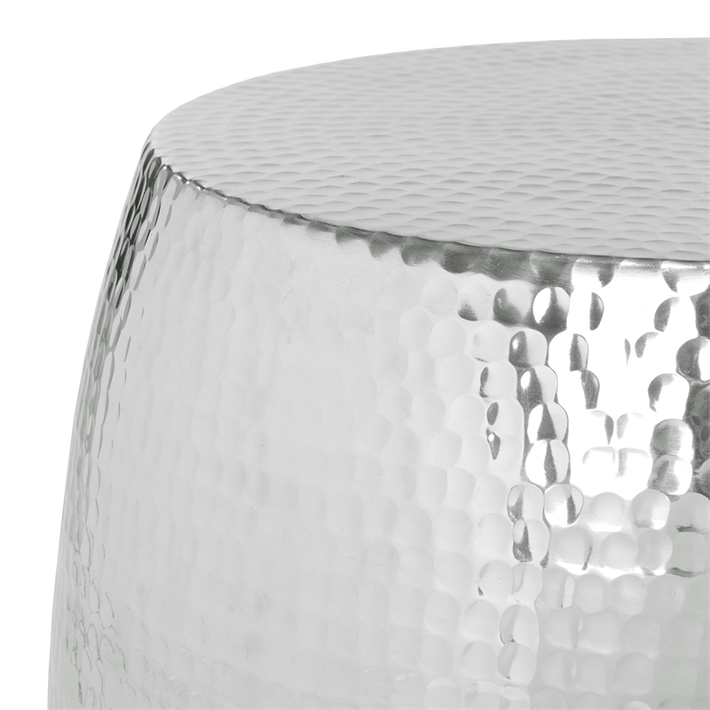 safavieh vanadium aluminum round stool in silver