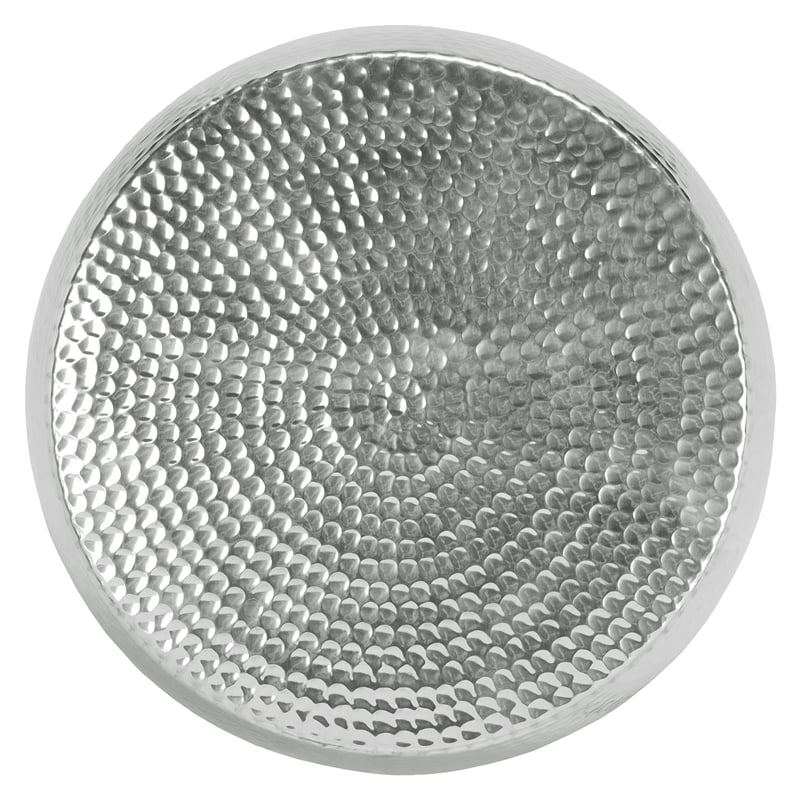 safavieh vanadium aluminum round stool in silver