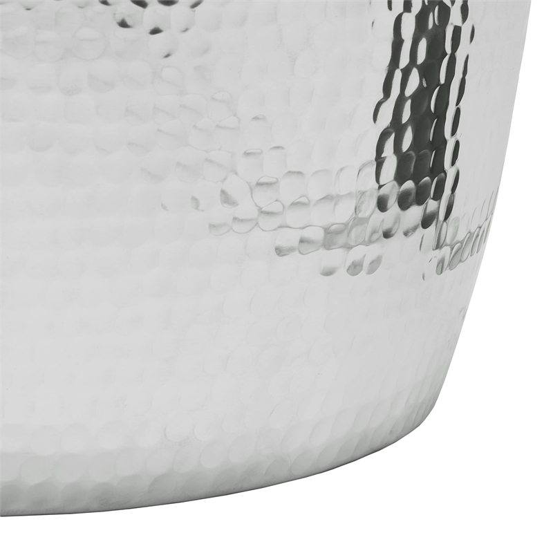 safavieh vanadium aluminum round stool in silver