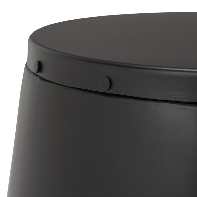 Safavieh Cerium Iron Drum Stool in Black