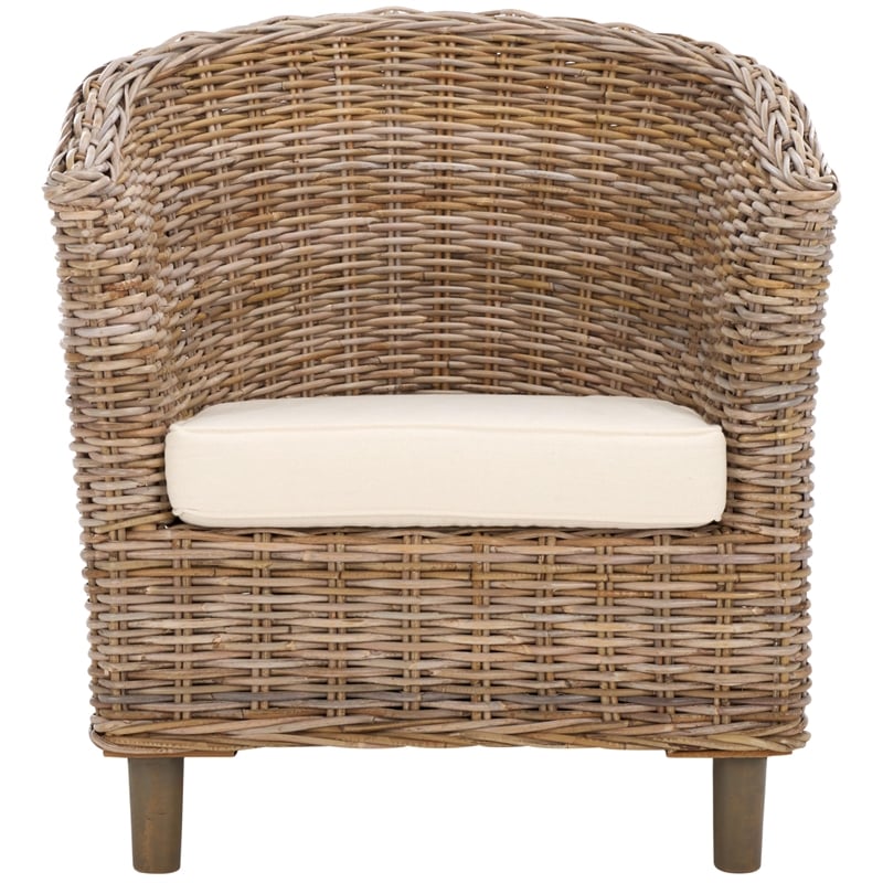 Safavieh Omni Wicker Barrel Chair in Natural Unfinished