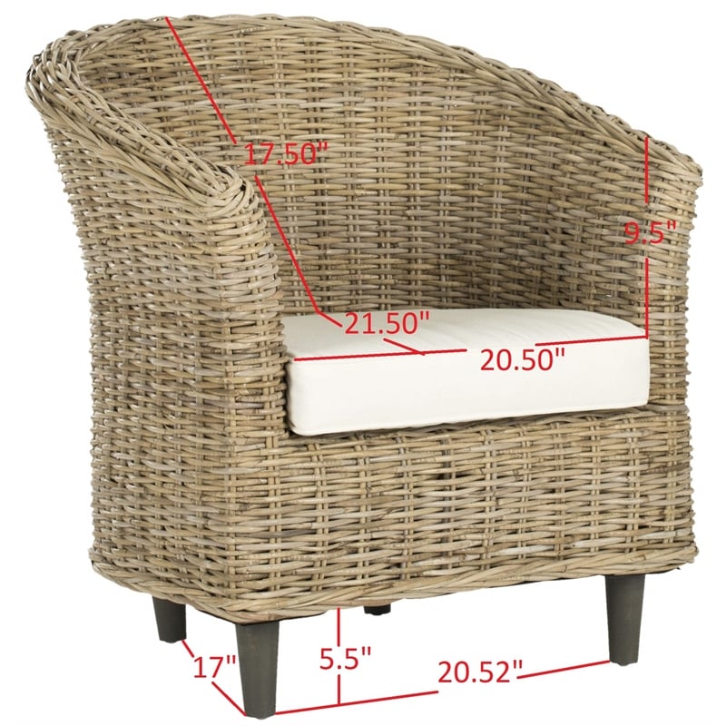 Safavieh Omni Wicker Barrel Chair in Natural Unfinished