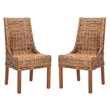 Safavieh Stacy Mango  Arm Dining Chair in Brown (Set Of 2)