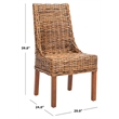 Safavieh Stacy Mango  Arm Dining Chair in Brown (Set Of 2)