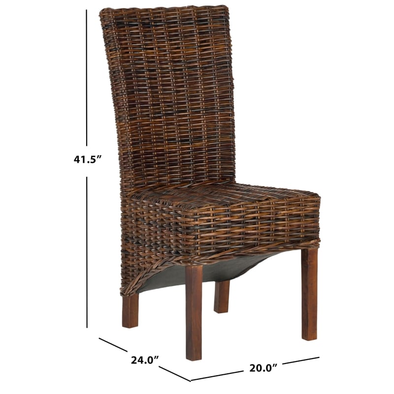 Safavieh Ridge Rattan  Dining Chair in Croco Color (Set of 2)