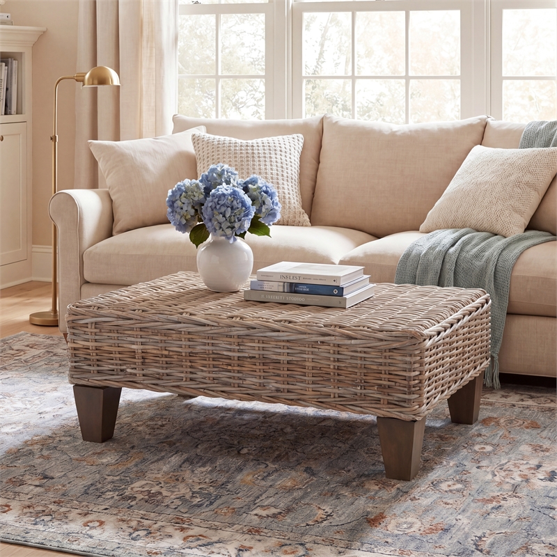 Safavieh Leary Wood Coffee Table in Natural / Taupe