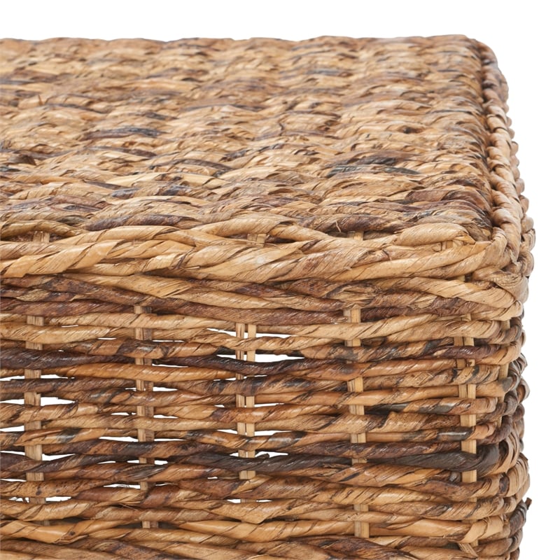 Safavieh Leary Wicker and Wooden Bench in Natural