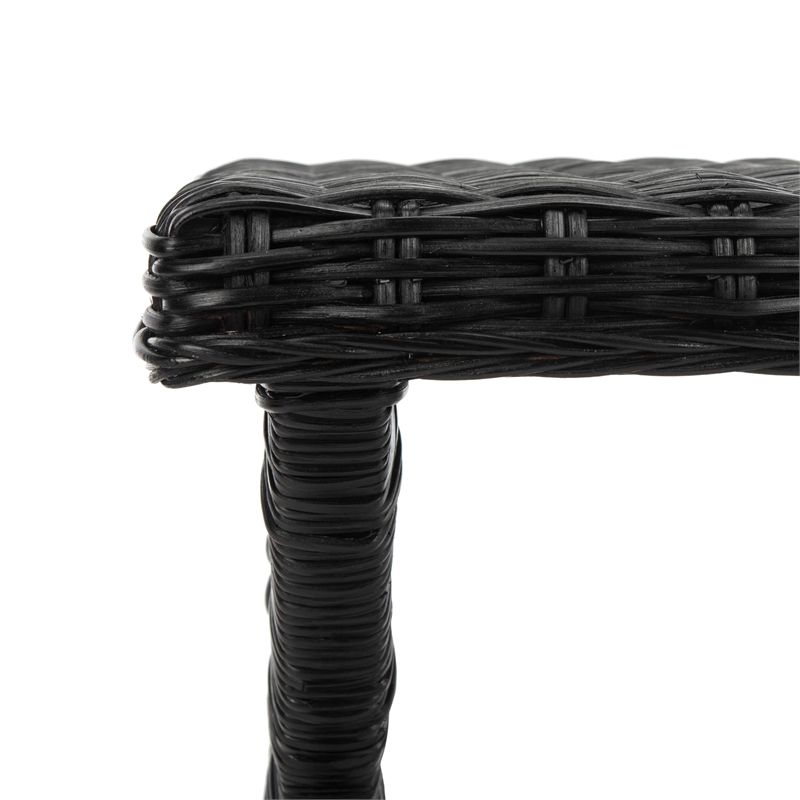 Safavieh Manor Wicker and Wooden Bench in Black