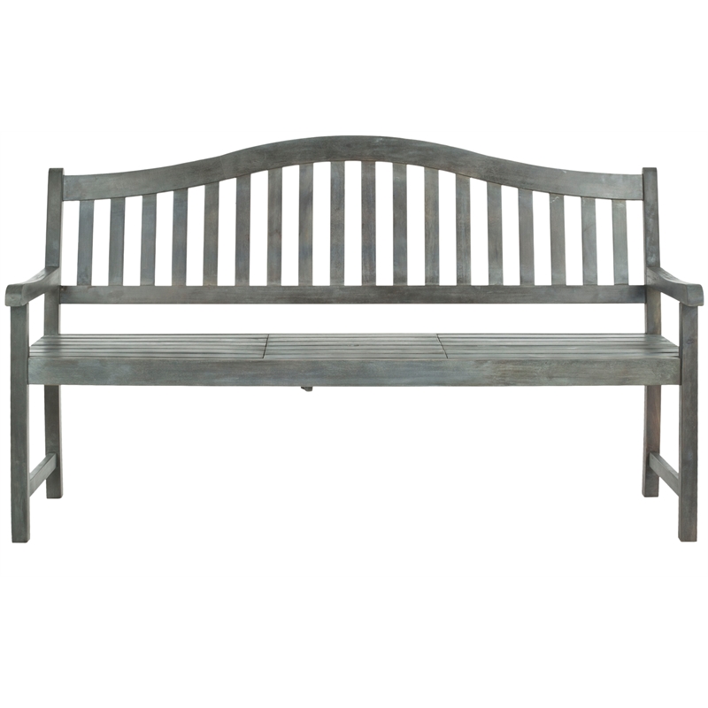 Safavieh Mischa Steel and Acacia Wood Bench in Ash