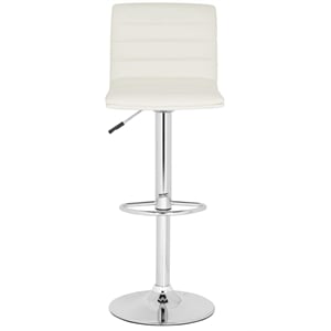 Safavieh Arissa 23.8&quot-29.9&quot Chrome Steel Bar Stool in White