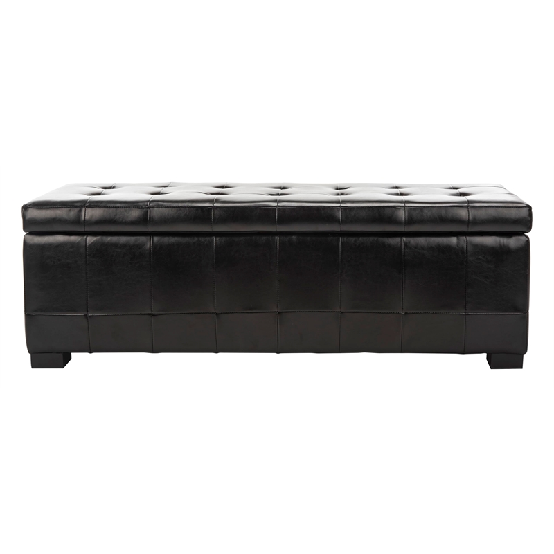 Safavieh Large Manhattan Beech Wood Storage Bench in Brown