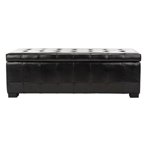 Safavieh Large Manhattan Beech Wood Storage Bench in Brown
