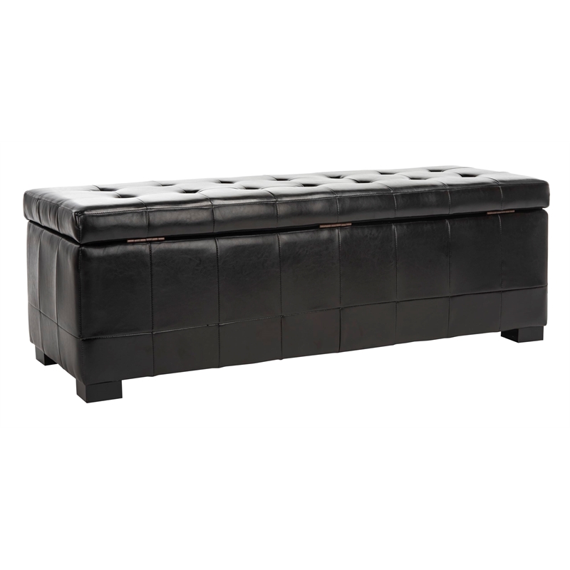 Safavieh Large Manhattan Beech Wood Storage Bench in Brown