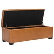 Safavieh Large Manhattan Beech Wood Storage Bench in Saddle