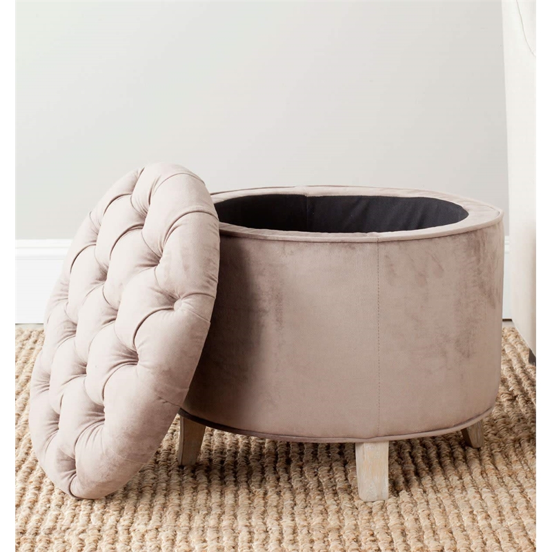 Safavieh Amelia Cotton Tufted Storage Ottoman in Fern