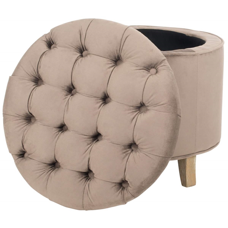 Safavieh Amelia Cotton Tufted Storage Ottoman in Fern