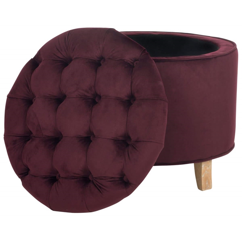 Safavieh Amelia Cotton Tufted Storage Ottoman in Fern