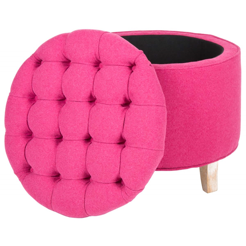 Safavieh Amelia Cotton Tufted Storage Ottoman in Fern
