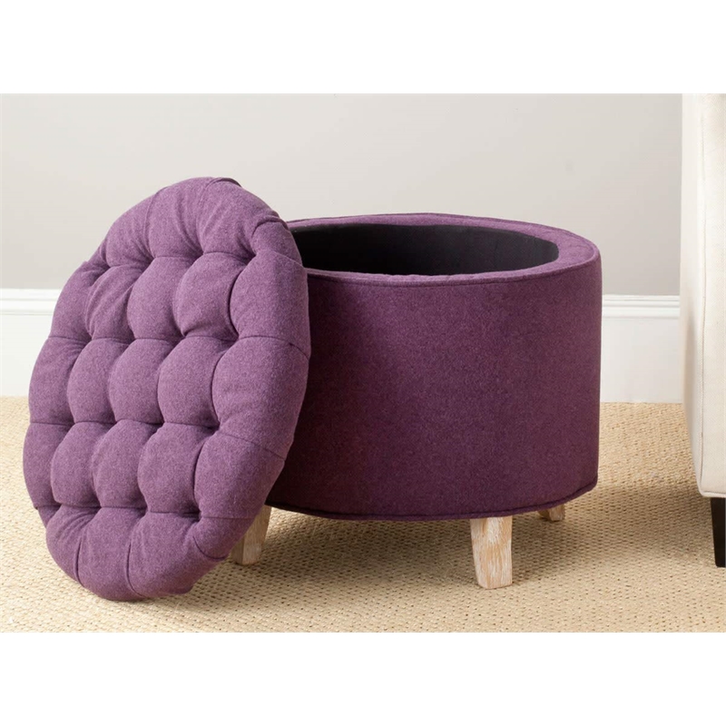 Safavieh Amelia Cotton Tufted Storage Ottoman in Fern